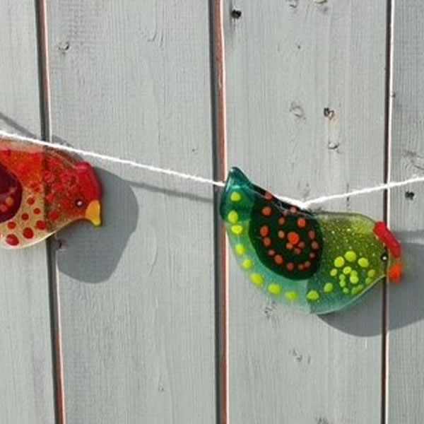 Fenella Miller - Fused Glass Birdie Bunting***Only 3 Places Remaining***