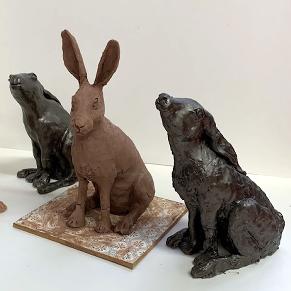 Nigel Caleno - Hare Sculpture in Air Drying Clay | Old Bank Studios
