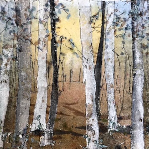 Bev Caleno - Textile Art, Silver Birch Trees***One Place has become AVAILABLE***