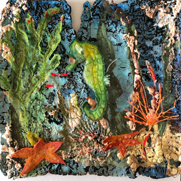 Bev Caleno - 'Under the Sea' Machine Embroidery and Mixed Media