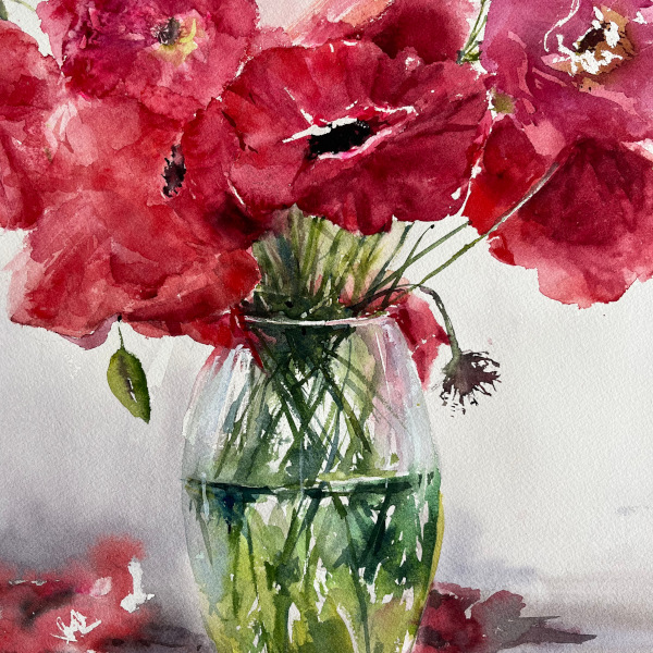 Bev Caleno - Beginners Watercolour, Poppies